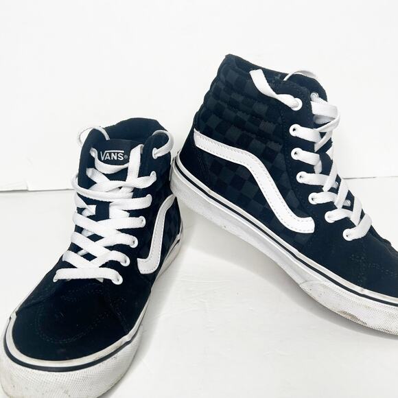 VANS Filmore Hi Embroidered Sneakers High Top Black Grey Red Kids Sz US 2 UK 1.5 - Picture 3 of 11